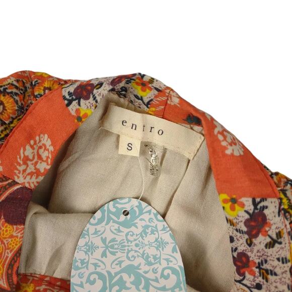 ENTRO Anthropologie Women's S Sleeveless Tunic Top, Crochet Lace, Lined, Boho - Picture 2 of 7